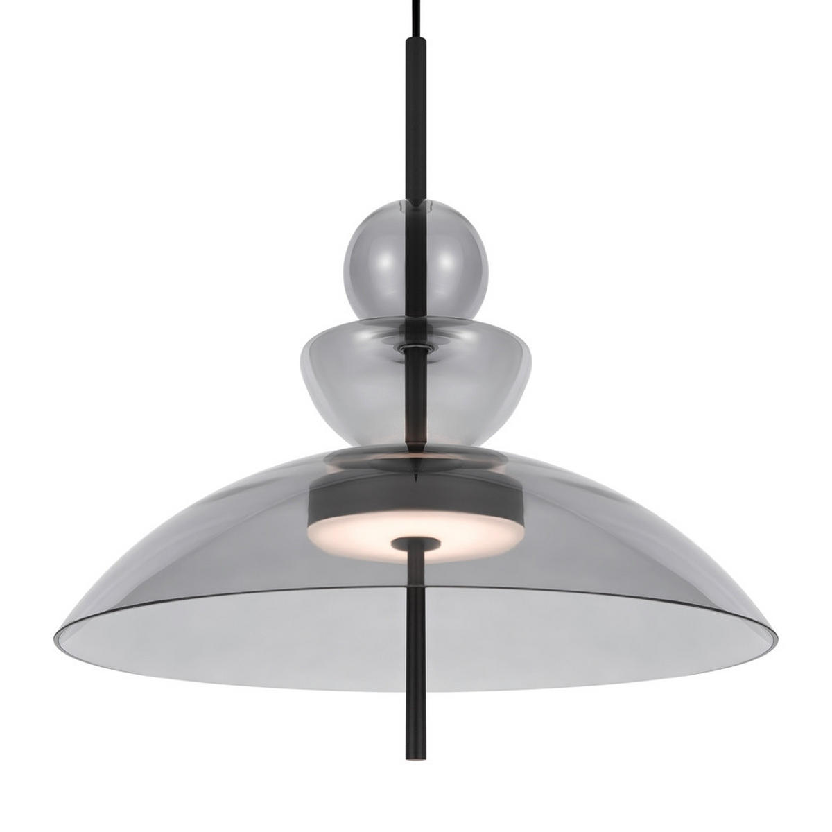 PENDELLEUCHTE 40/68 cm    - gris/noir, Modern, métal/verre (40/68cm) - MAYTONI