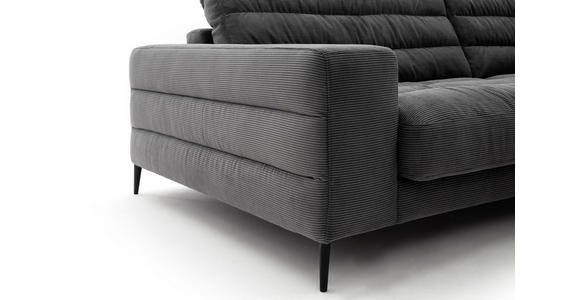 ECKSOFA in Cord Anthrazit  - Anthrazit/Schwarz, Design, Textil/Metall (207/296cm) - Dieter Knoll