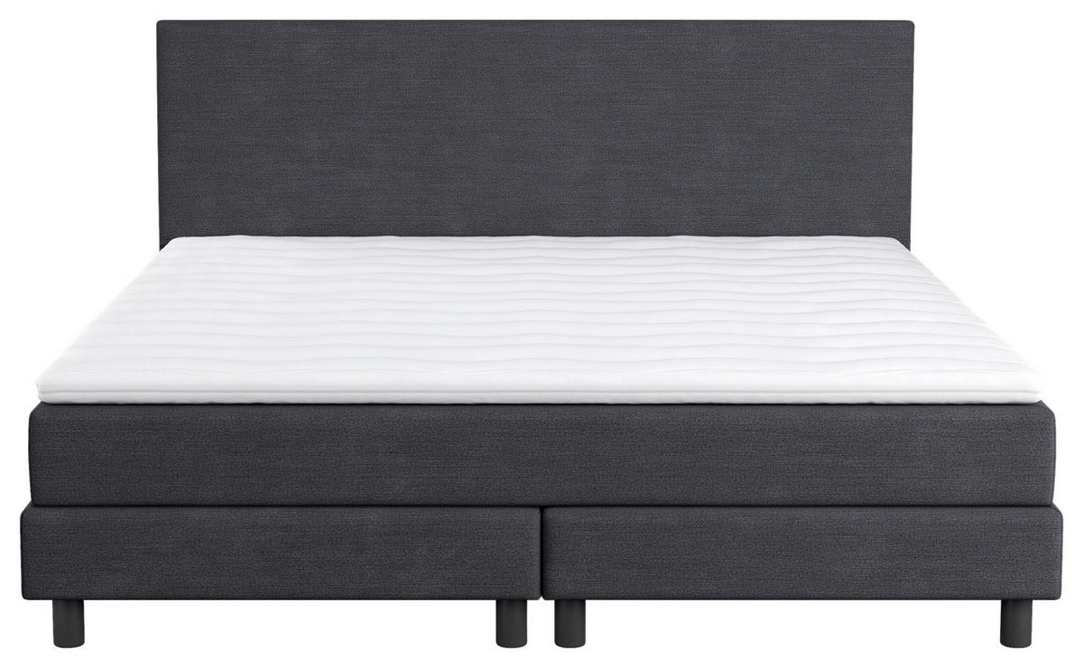 BOXBETT 160/200 cm  in Dunkelblau  - Schwarz/Dunkelblau, Modern, Holzwerkstoff/Textil (160/200cm) - MID.YOU