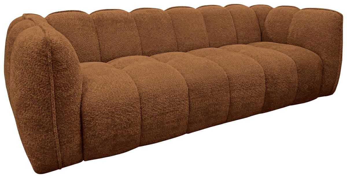 BIGSOFA Chenille Rostfarben  - Rostfarben/Schwarz, MODERN, Kunststoff/Textil (235/73/103cm) - Carryhome