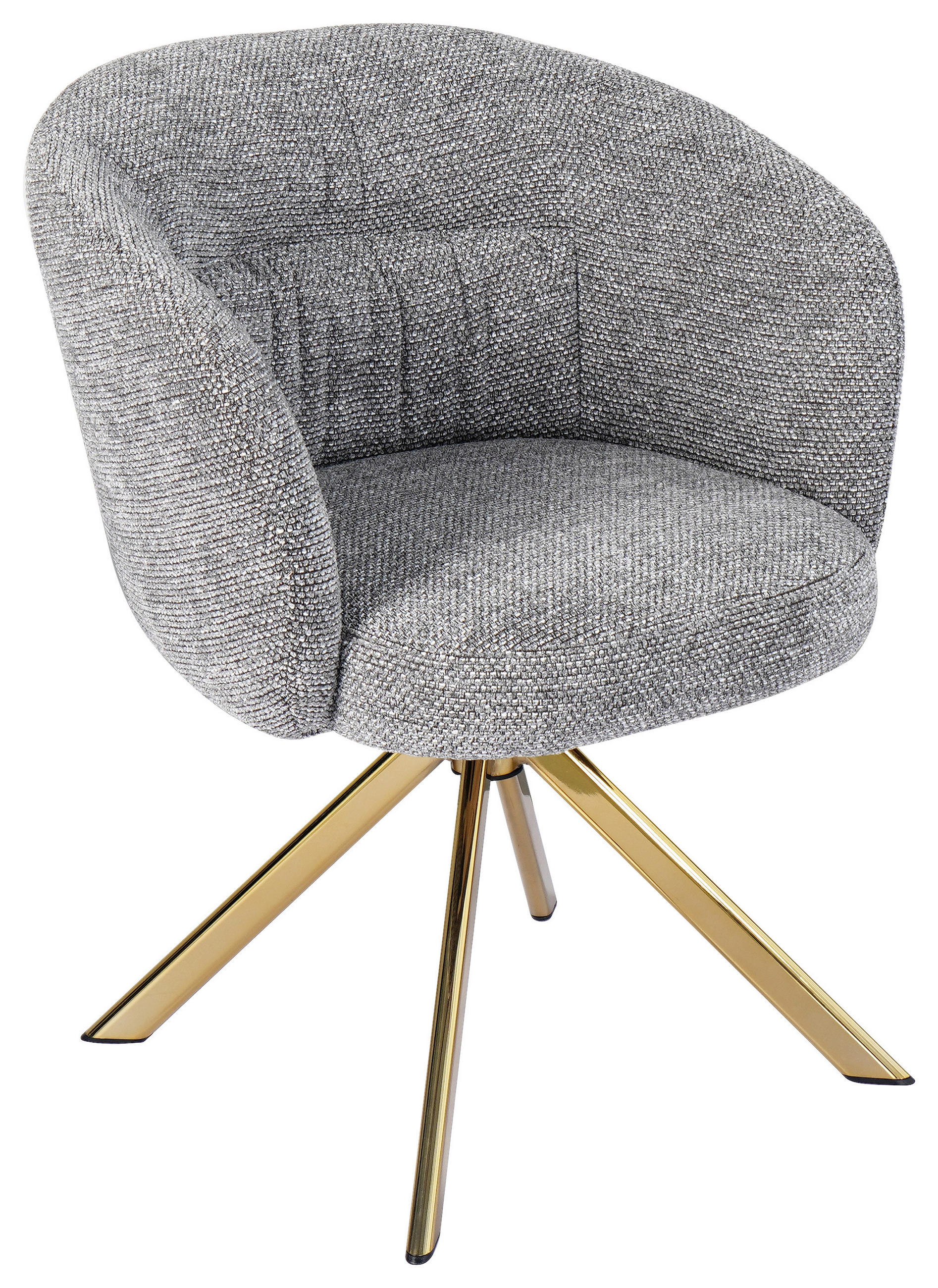 ARMLEHNSTUHL  Sitzfläche 360° drehbar Mikrofaser  Grau, Goldfarben  - Goldfarben/Grau, Design, Textil/Metall (65.5/82/61.5cm) - Hom`in