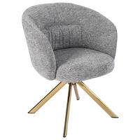 ARMLEHNSTUHL  Sitzfläche 360° drehbar Mikrofaser  Grau, Goldfarben  - Goldfarben/Grau, Design, Textil/Metall (65.5/82/61.5cm) - Hom`in