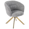 ARMLEHNSTUHL  Sitzfläche 360° drehbar Mikrofaser  Grau, Goldfarben  - Goldfarben/Grau, Design, Textil/Metall (65.5/82/61.5cm) - Hom`in