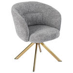 ARMLEHNSTUHL  Sitzfläche 360° drehbar Mikrofaser  Grau, Goldfarben  - Goldfarben/Grau, Design, Textil/Metall (65.5/82/61.5cm) - Hom`in