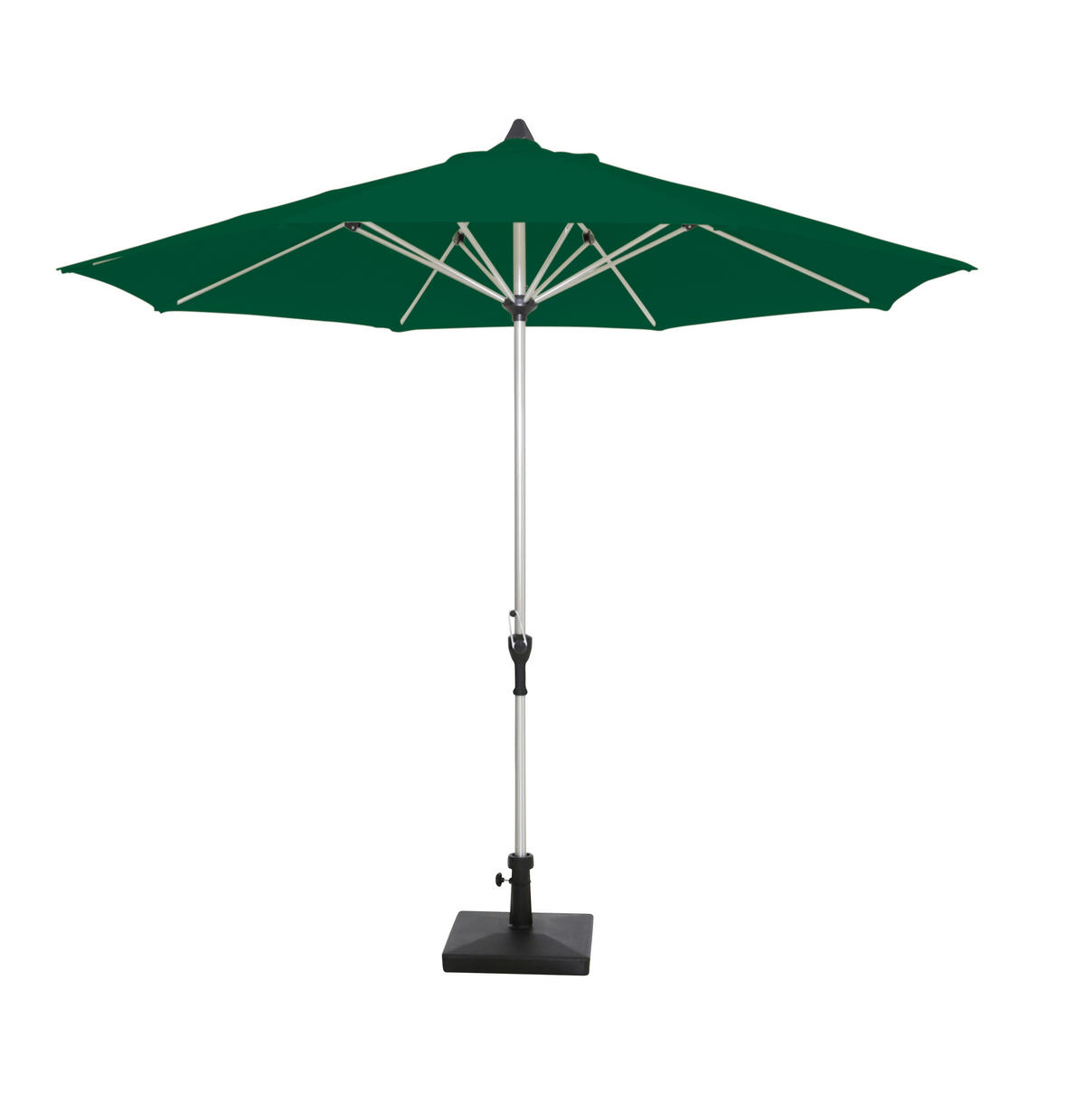 SLNEČNÍK 300 cm - tmavozelená/platinová, Basics, kov/textil (300cm) - Gardenson