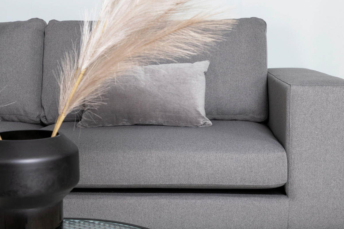 2-SITS SOFFA i metall, textil grå, svart  - grå/svart, Design, metall/textil (215/84/88cm) - Livetastic