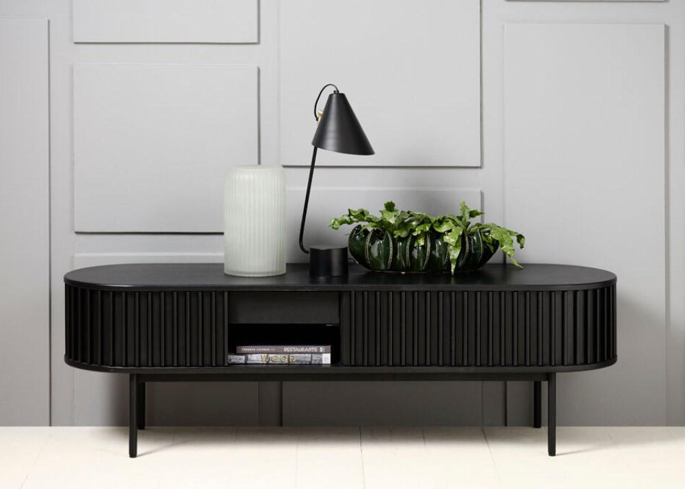 TV-BÄNK  i 160/48/45 cm  - svart, Trend, metall/trämaterial (160/48/45cm) - Niels Andersson