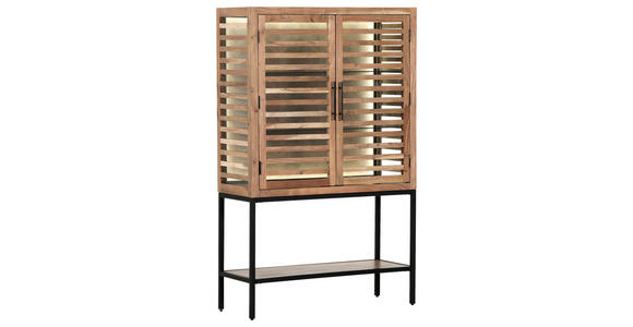 HIGHBOARD  in 100/160/43 cm  - Schwarz/Braun, LIFESTYLE, Glas/Holz (100/160/43cm) - Landscape