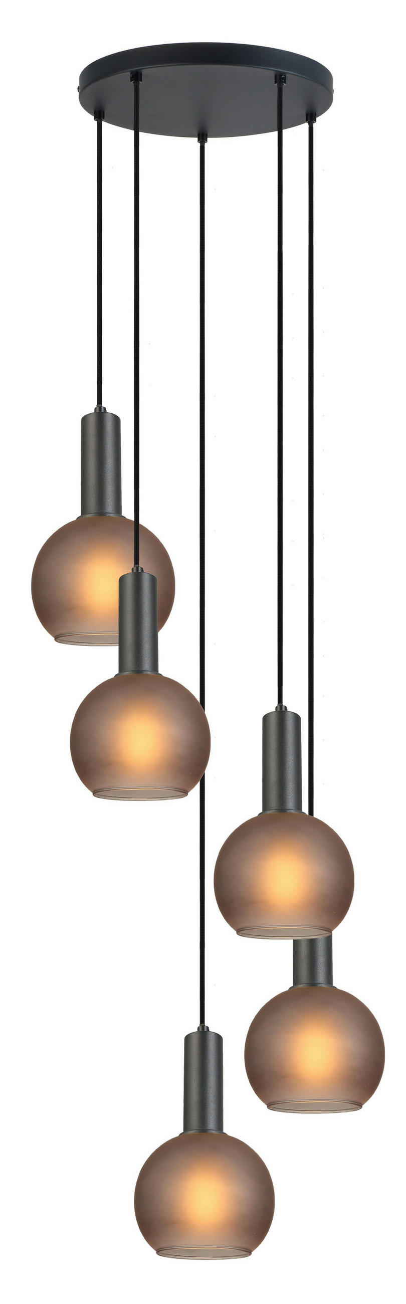 HÄNGELEUCHTE 42/120 cm   - Schwarz/Grau, Trend, Glas/Metall (42/120cm) - Novel