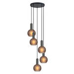 HÄNGELEUCHTE 42/120 cm  - Schwarz/Grau, Trend, Glas/Metall (42/120cm) - Novel