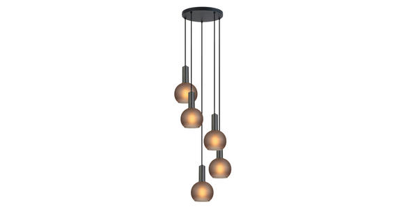 HÄNGELEUCHTE 42/120 cm  - Schwarz/Grau, Trend, Glas/Metall (42/120cm) - Novel