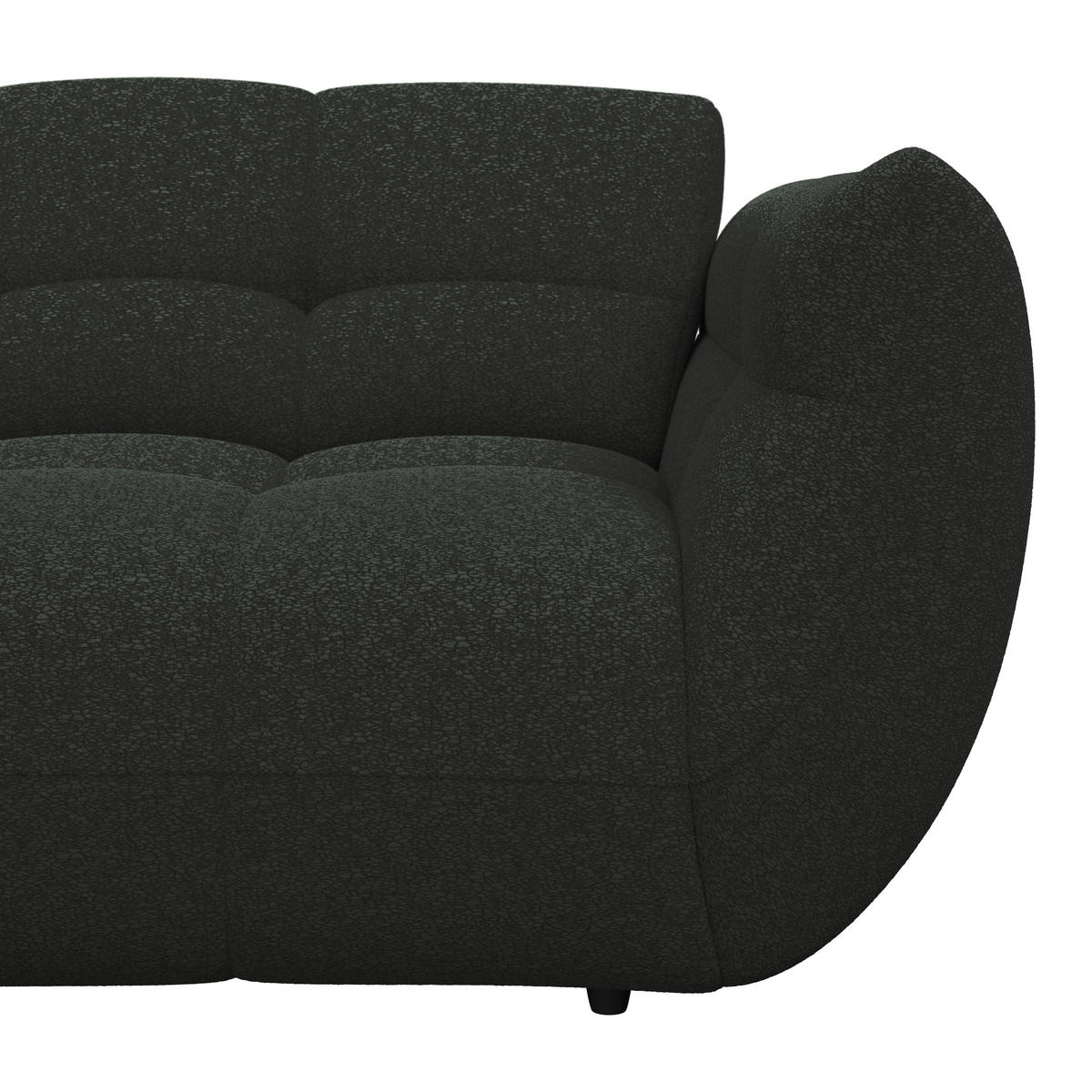 ECKSOFA Dunkelgrün Chenille  - Dunkelgrün/Schwarz, Trend, Kunststoff/Textil (178/280cm) - MID.YOU