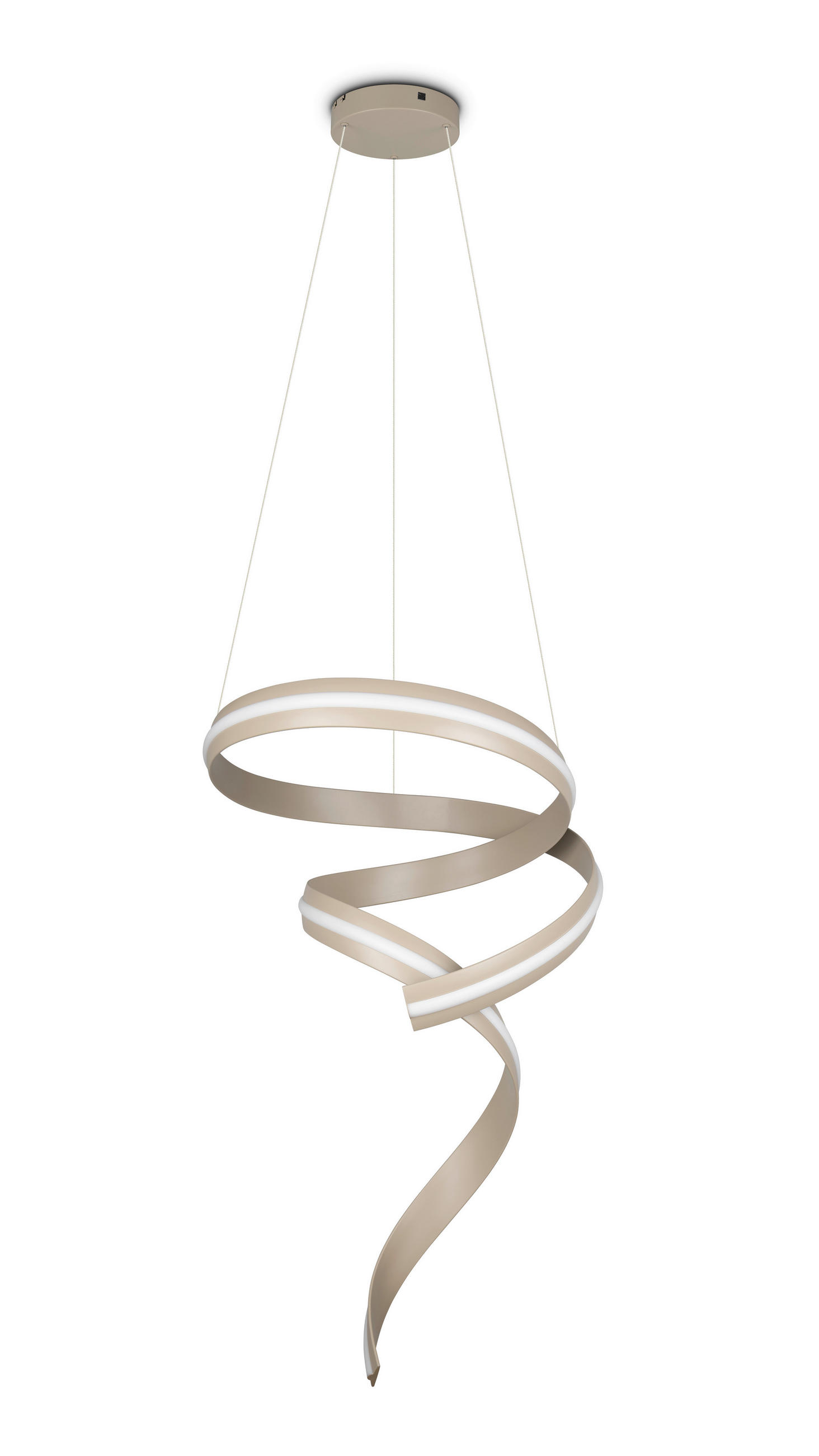 LED-HÄNGELEUCHTE Cisenna 75/300 cm   - Beige/Nickelfarben, Design, Kunststoff/Metall (75/300cm) - Cinque