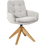 ARMLEHNSTUHL  in Cord  - Eichefarben/Hellgrau, Design, Holz/Textil (63/90/69cm) - Johann Jakob