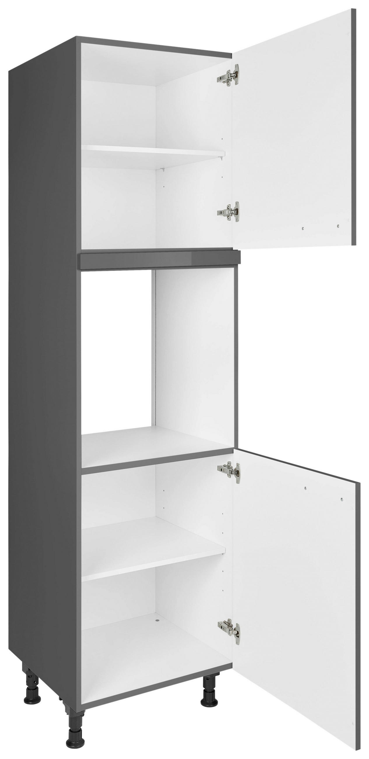 GERÄTEUMBAUSCHRANK 60/216,6/58 cm  in Schieferfarben  - Schieferfarben/Edelstahlfarben, MODERN, Holzwerkstoff/Metall (60/216,6/58cm) - Nobilia
