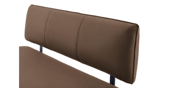 SITZBANK 180/86,5/60 cm in Schwarz, Dunkelbraun - Dunkelbraun/Schwarz, Design, Textil/Metall (180/86,5/60cm) - Cantus