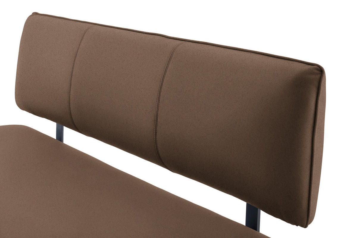 SITZBANK in Metall, Textil Schwarz, Dunkelbraun  - Dunkelbraun/Schwarz, Design, Textil/Metall (180/86,5/60cm) - Cantus