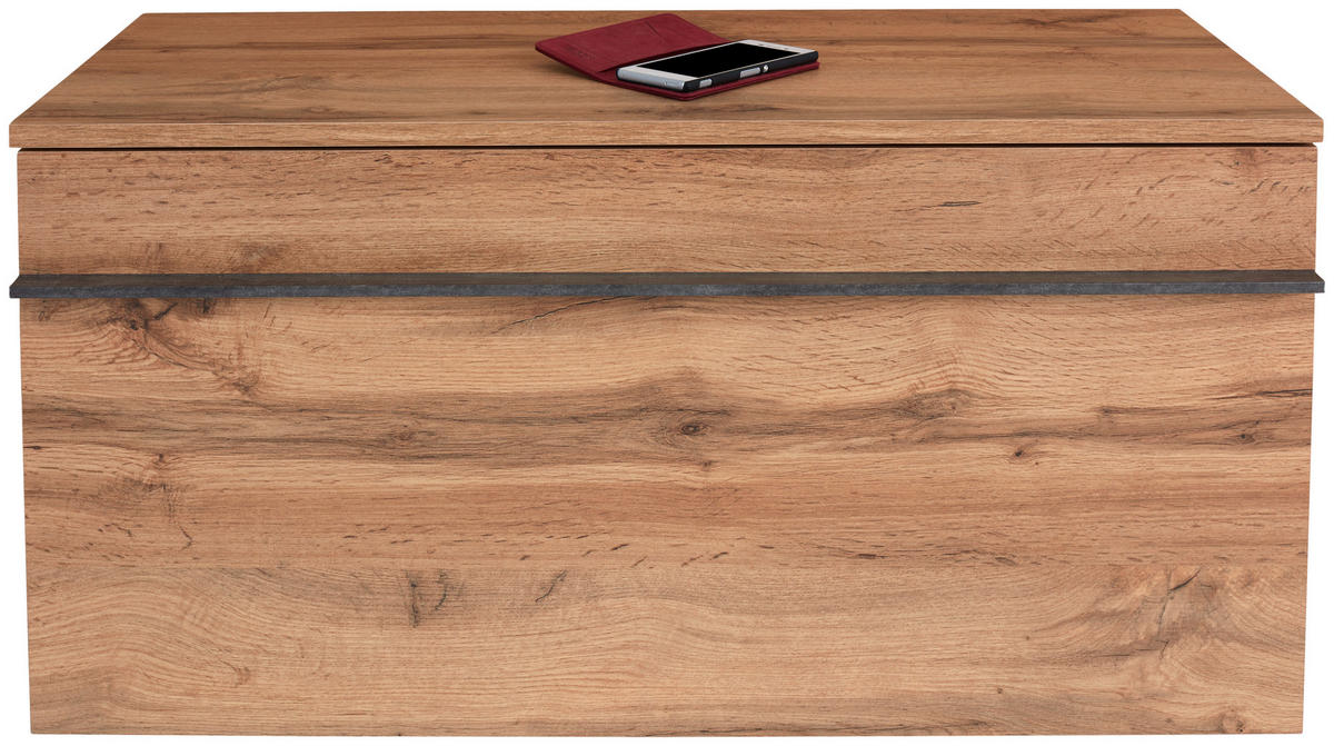 GARDEROBENBANK - Eichefarben/Schwarz, MODERN, Kunststoff (90/45/38cm) - MID.YOU