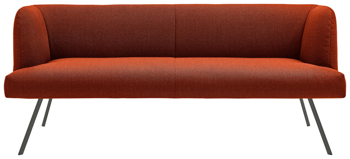 SITZBANK in Metall, Textil Anthrazit, Rostfarben  - Rostfarben/Anthrazit, Design, Textil/Metall (210/87/64cm) - Venjakob