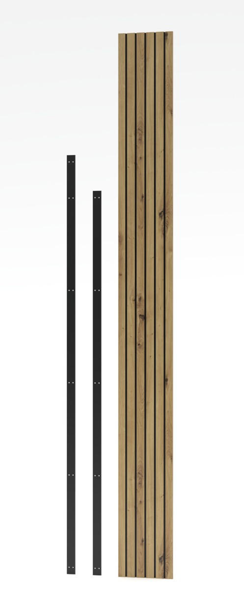 WANDPANEEL 25/238/4 cm  - Graphitfarben/Eiche Artisan, Design, Holzwerkstoff (25/238/4cm) - MID.YOU