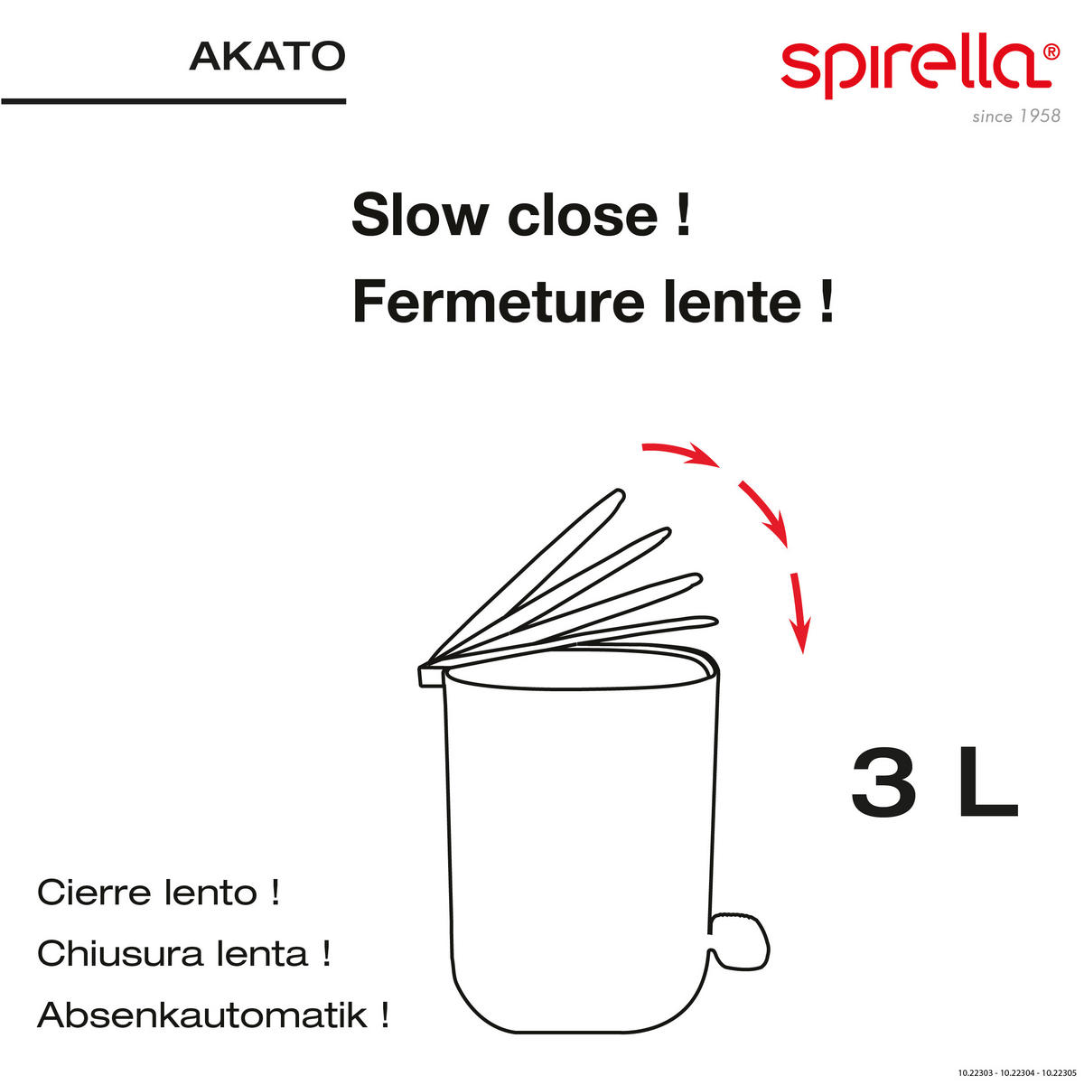 TRETEIMER 3 l  Kunststoff  - Taupe/Schwarz, Basics, Kunststoff (16,4/23,2/16,4cm) - Spirella