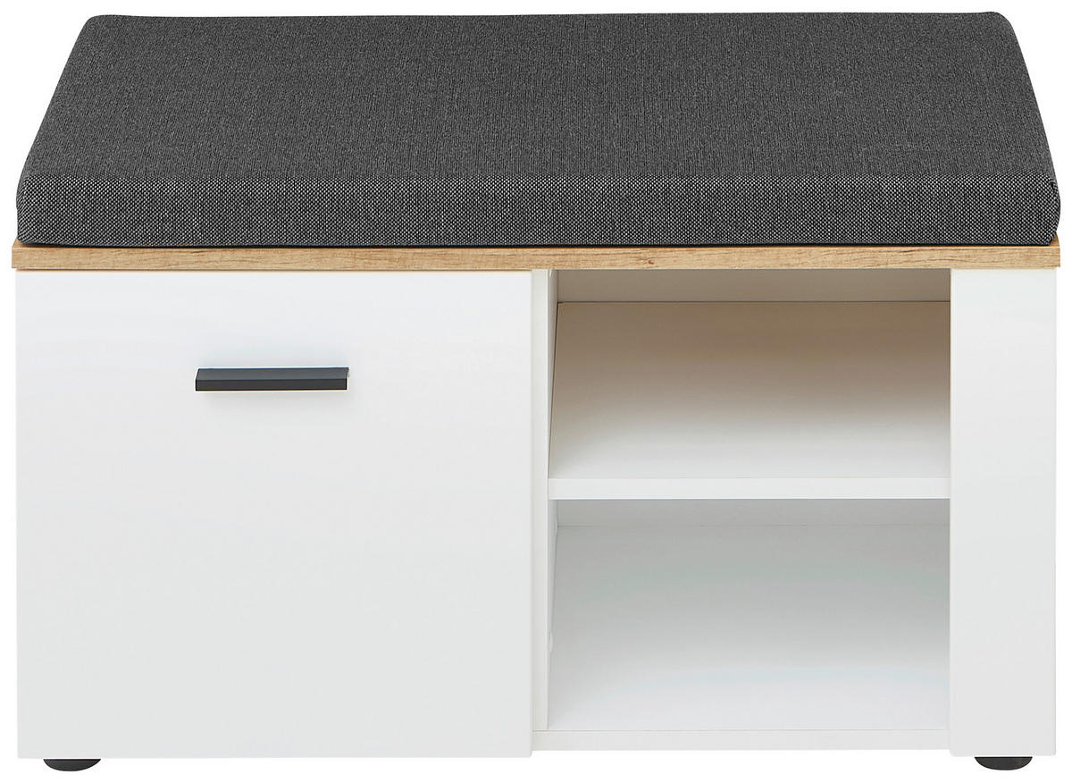 GARDEROBENBANK  in 80/47/38 cm  - Eichefarben/Anthrazit, Basics, Kunststoff/Textil (80/47/38cm) - Xora