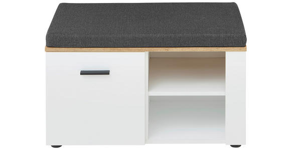 GARDEROBENBANK  in 80/47/38 cm  - Eichefarben/Anthrazit, Basics, Holzwerkstoff/Kunststoff (80/47/38cm) - Xora