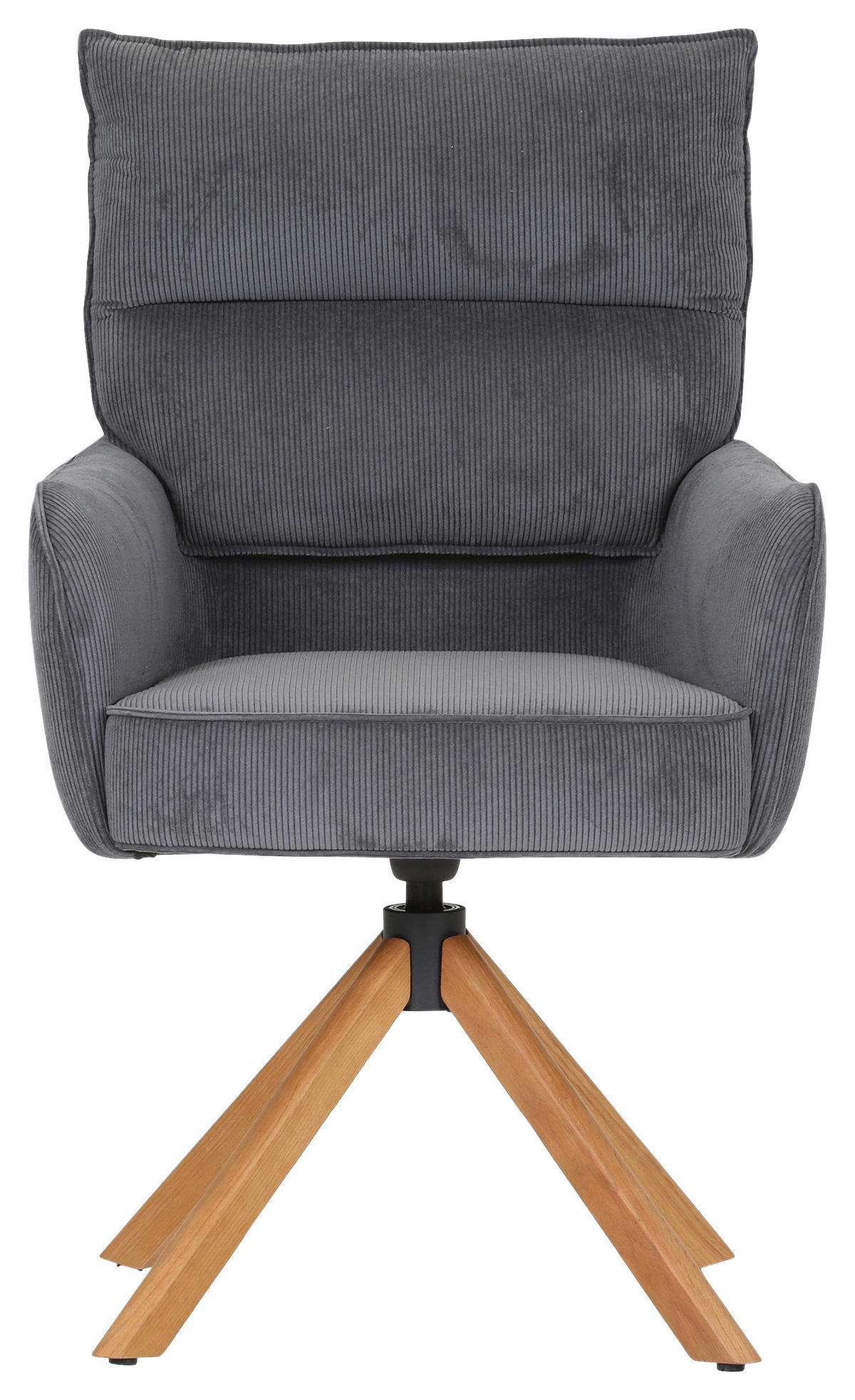 ARMLEHNSTUHL  Stoffauswahl, Sitzfläche 360° drehbar, automatische Rückholfunktion Cord  - Eichefarben/Anthrazit, Design, Holz/Textil (60/95/62cm) - Novel