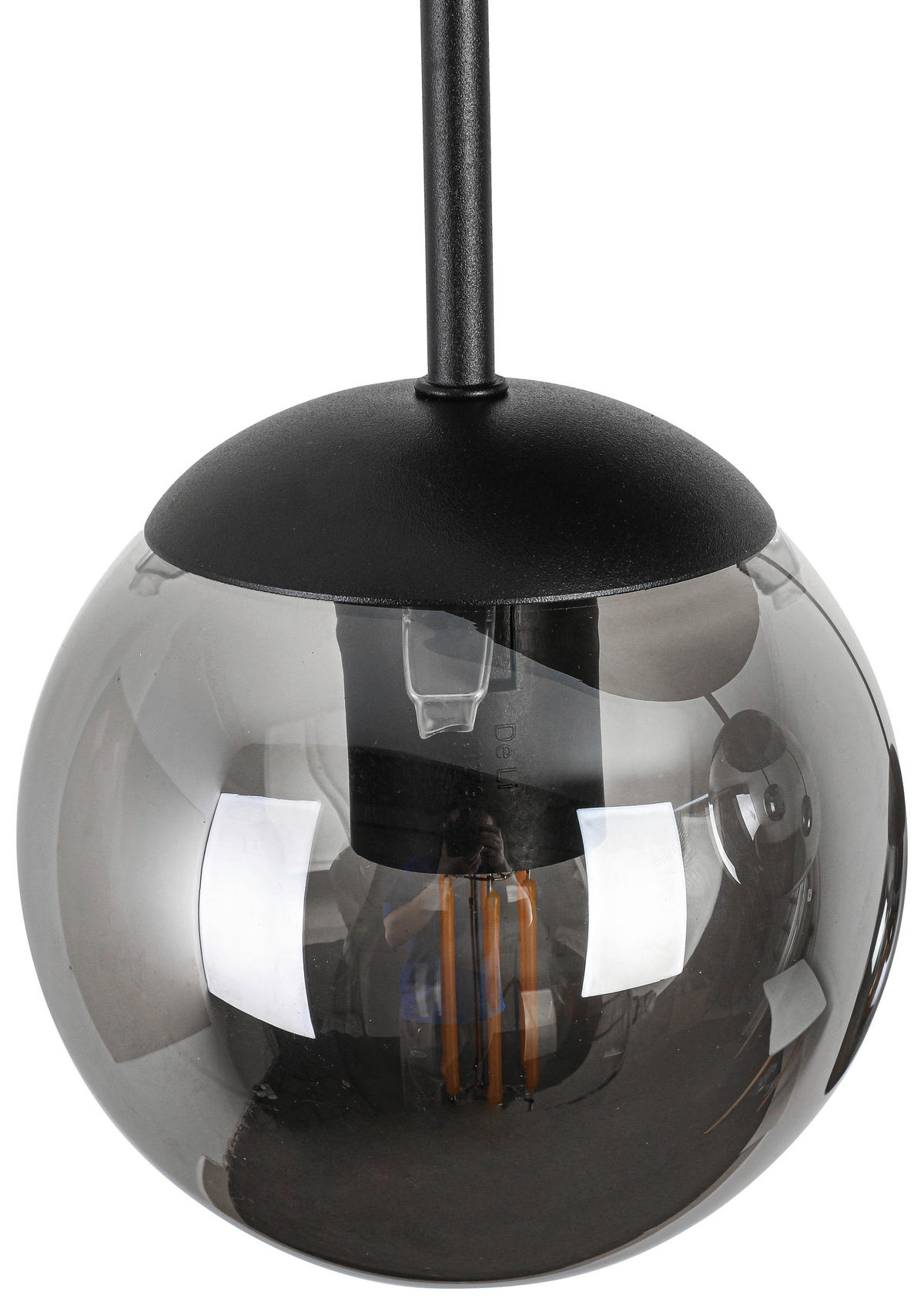 DECKENLEUCHTE 35,5/36/38 cm   - Chromfarben/Schwarz, Trend, Glas/Kunststoff (35,5/36/38cm) - Novel