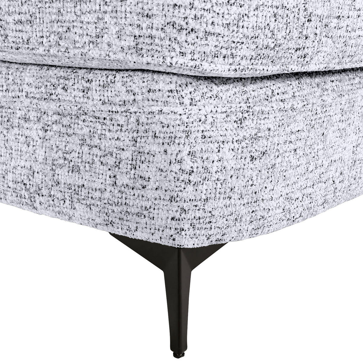 XXL-SESSEL in Chenille Schwarz, Hellgrau  - Hellgrau/Schwarz, Romantik / Landhaus, Textil/Metall (125/102/137cm) - Landscape