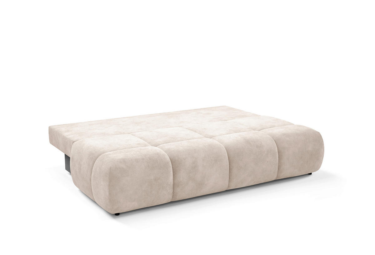 SCHLAFSOFA MARON in Samt Beige  - Beige/Schwarz, Design, Kunststoff/Textil (219/94/110cm) - Livetastic