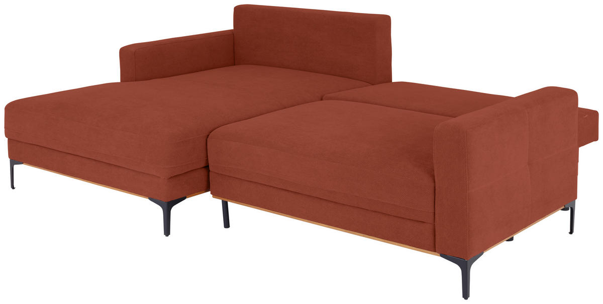 ECKSOFA in Rostfarben  - Rostfarben/Schwarz, Modern, Textil/Metall (162/238cm) - Ondega
