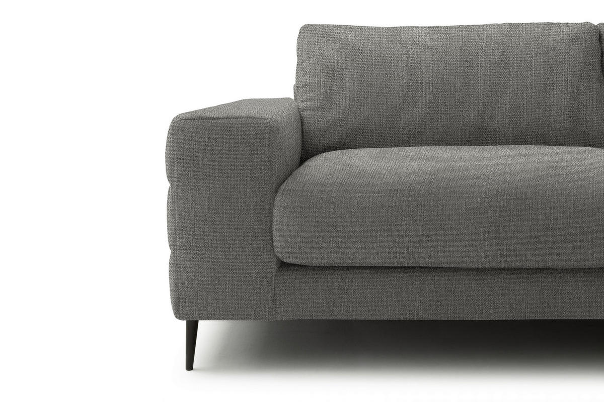 ECKSOFA in Flachgewebe Hellgrau  253/177 cm  - Hellgrau/Schwarz, Design, Textil/Metall (253/177cm) - Dieter Knoll