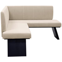 ECKBANK 140/160 cm Webstoff Weiß   - Schwarz/Weiß, KONVENTIONELL, Textil (140/160cm)
