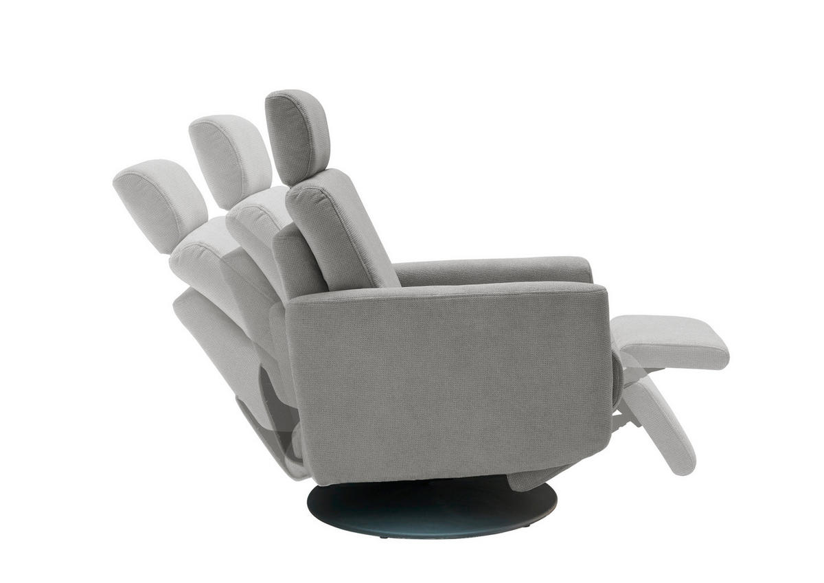 RELAXSESSEL in Textil Silberfarben  - Silberfarben/Schwarz, Modern, Textil/Metall (77/105/87-154cm) - Livetastic