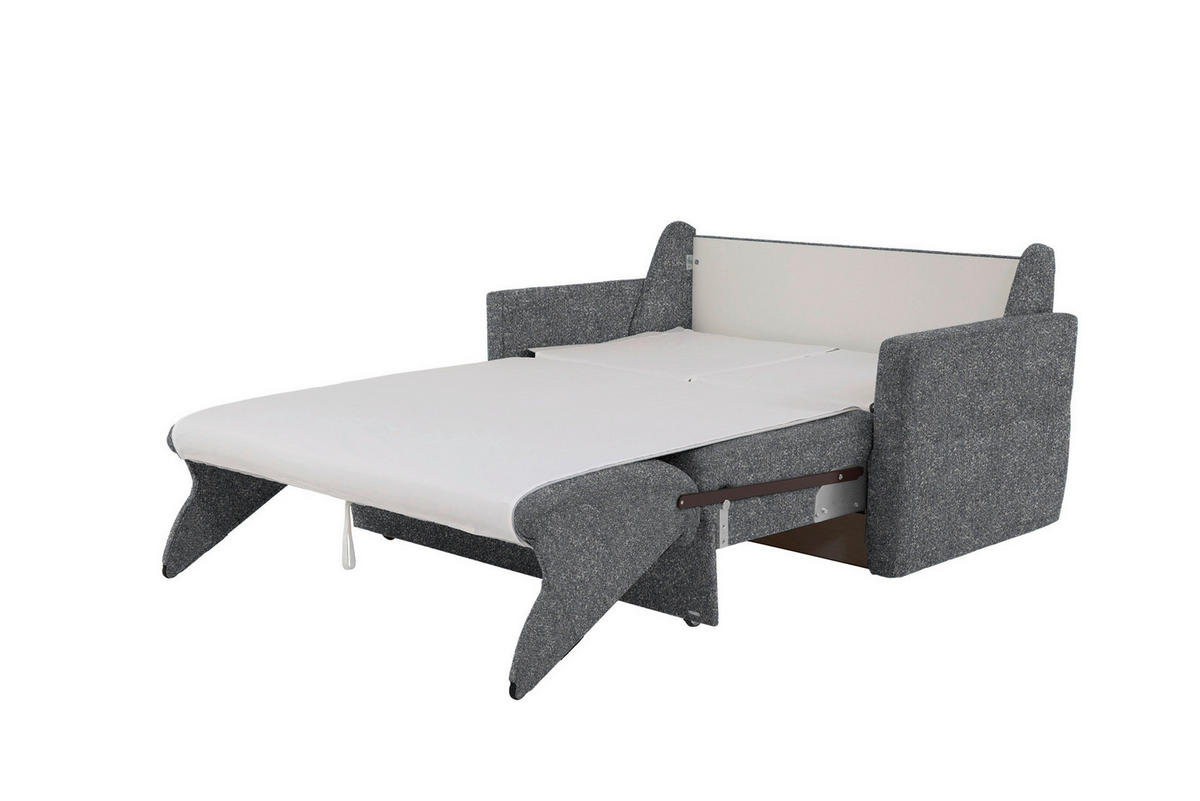 SCHLAFSOFA  in Mikrovelours Grau  - Schwarz/Grau, KONVENTIONELL, Kunststoff/Textil (176/88/91cm) - Sedda