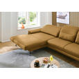 ECKSOFA in Echtleder Currygelb  - Currygelb/Schwarz, Design, Leder/Metall (193/332cm) - Dieter Knoll