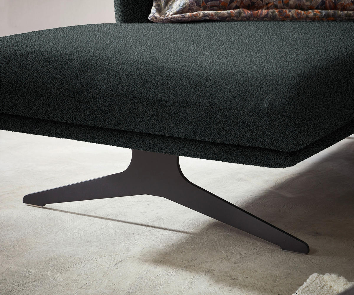 ECKSOFA in Flachgewebe Anthrazit  - Anthrazit/Schwarz, Design, Textil/Metall (152/259cm) - Dieter Knoll