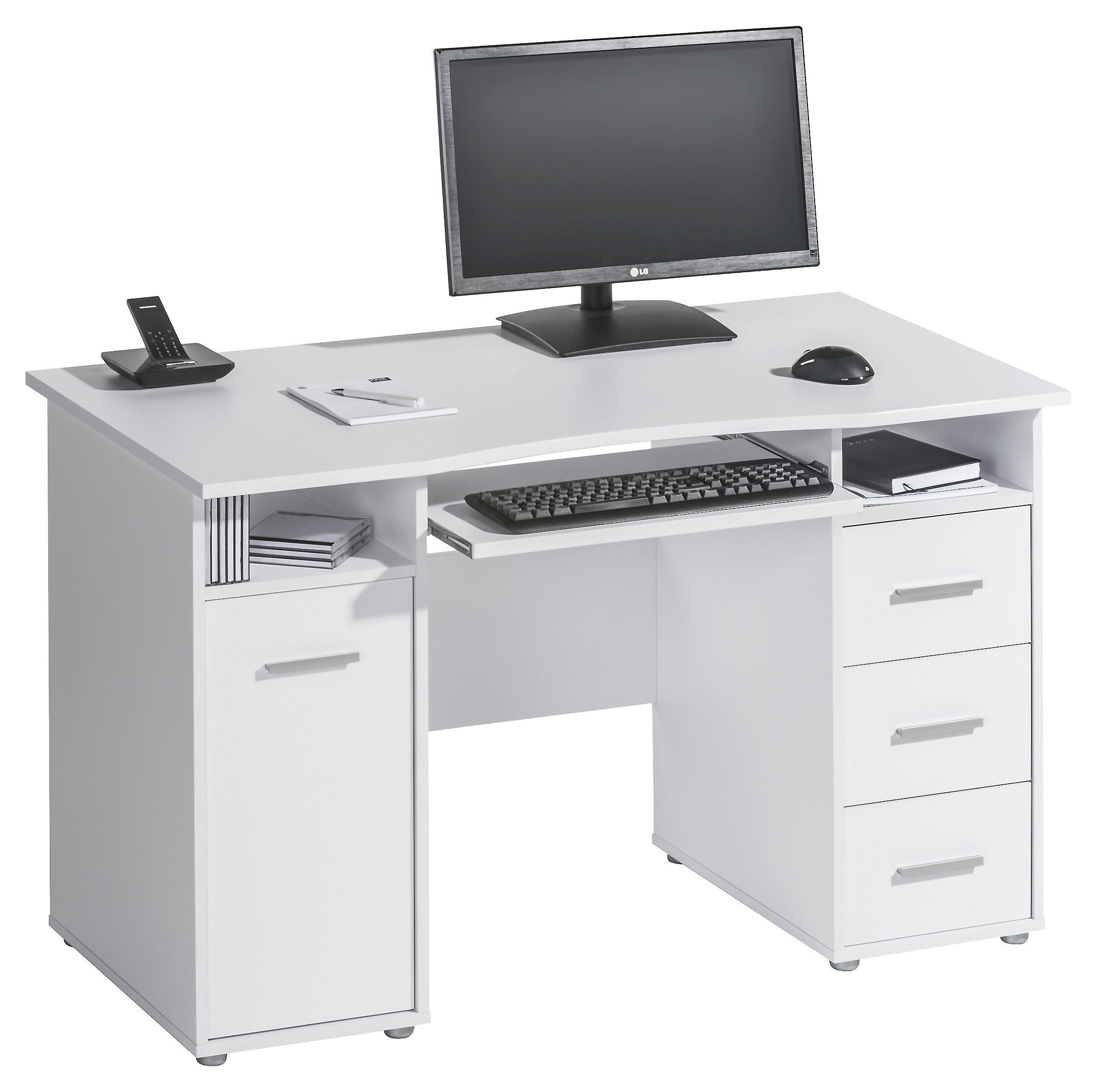 Schreibtisch 67/120/75 cm in Weiß