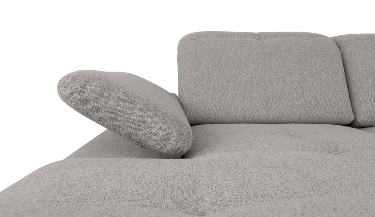 WOHNLANDSCHAFT Hellgrau  - Hellgrau/Grau, Design, Textil/Metall (173/328/215cm) - MID.YOU