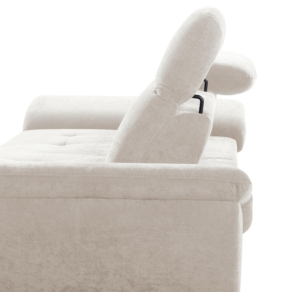 ECKSOFA  Webstoff Sandfarben  - Sandfarben/Schwarz, Design, Textil/Metall (268/195cm) - Livetastic