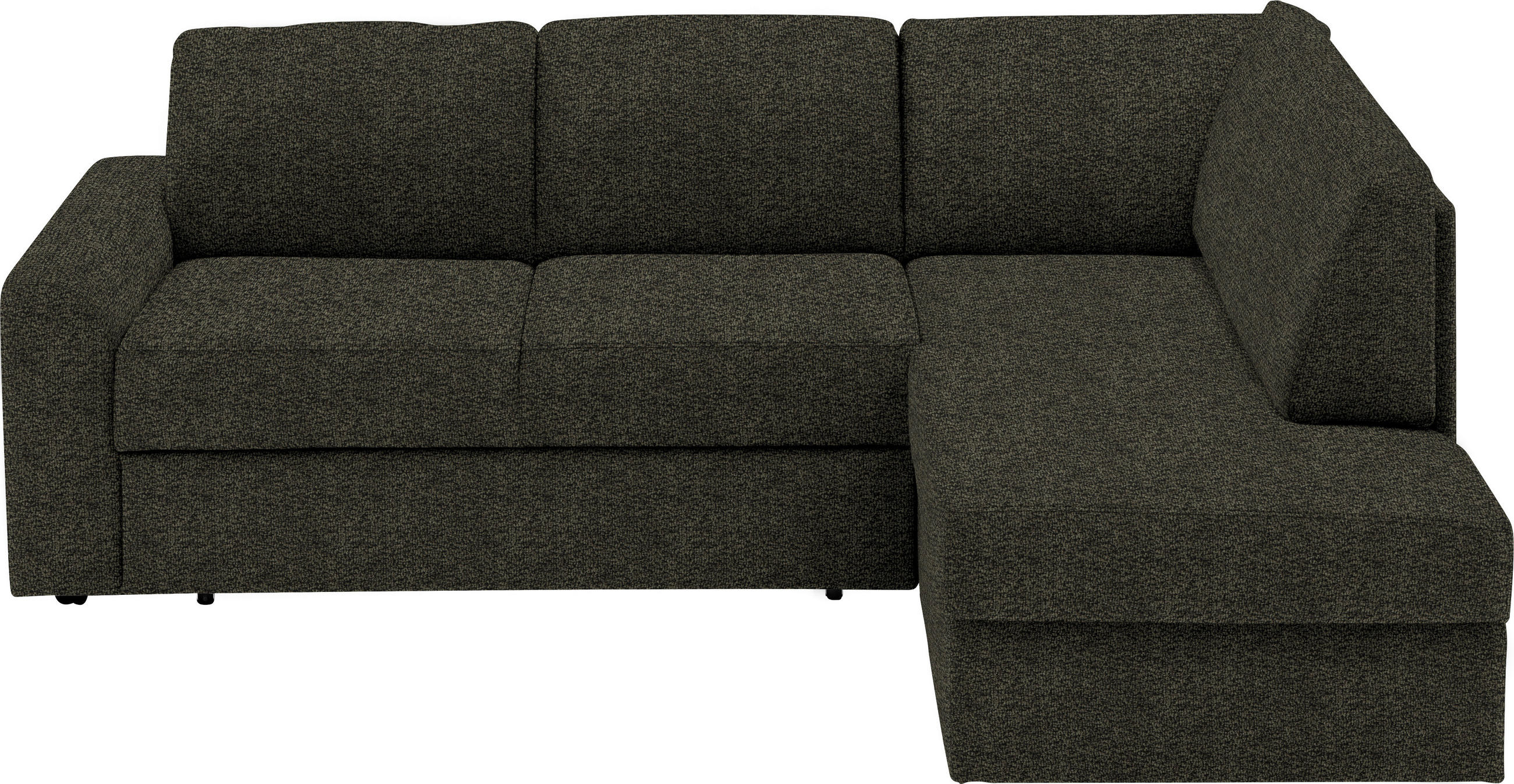 ECKSOFA in Webstoff Dunkelgrün  - Dunkelgrün/Schwarz, Konventionell, Kunststoff/Textil (224/165cm) - Xora