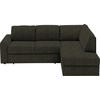 ECKSOFA in Webstoff Dunkelgrün  - Dunkelgrün/Schwarz, Konventionell, Kunststoff/Textil (224/165cm) - Xora