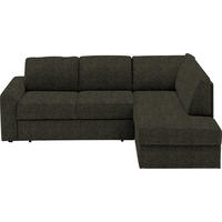 ECKSOFA in Webstoff Dunkelgrün  - Dunkelgrün/Schwarz, Konventionell, Kunststoff/Textil (224/165cm) - Xora