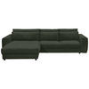 ECKSOFA in Cord Dunkelgrün  - Dunkelgrün/Schwarz, Konventionell, Holzwerkstoff/Kunststoff (194/333cm) - MID.YOU