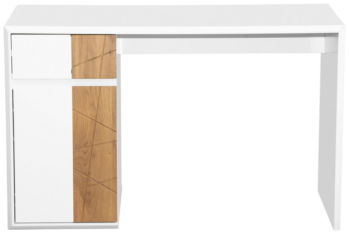 SCHREIBTISCH  in Weiß, Eichefarben  - Eichefarben/Weiß, MODERN, Holz/Holzwerkstoff (121/76/58cm) - MID.YOU