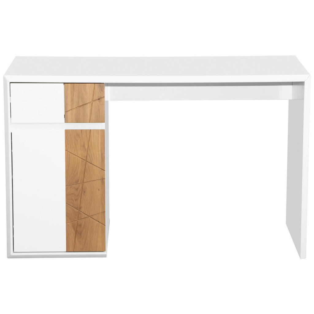 Thumbnail - Mid.you Schreibtisch, Weiß, Eiche, Holz, Holzwerkstoff, Eiche, massiv, 1 Schubladen, rechteckig, Wange, 121x76x58 cm, Bs...