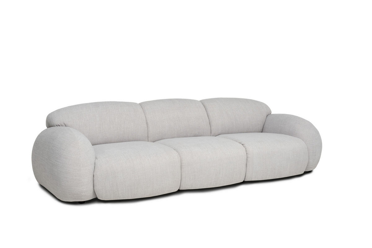 3-SITZER-SOFA Silberfarben  - Silberfarben/Schwarz, MODERN, Kunststoff/Textil (292/80/116cm) - Designwerk