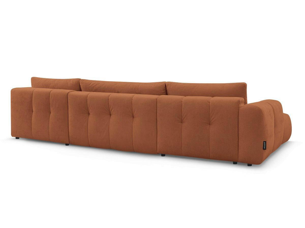WOHNLANDSCHAFT  FUJI  Orange Leinenoptik  - Schwarz/Orange, MODERN, Kunststoff/Textil (160/377/204cm)