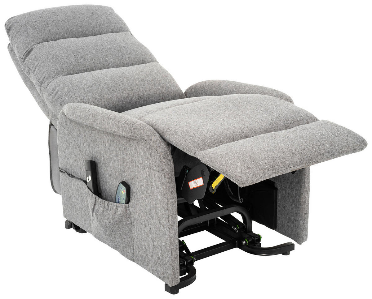 RELAXSESSEL Metall, Textil Grau  - Schwarz/Grau, Design, Kunststoff/Textil (68/100/94cm) - Livetastic